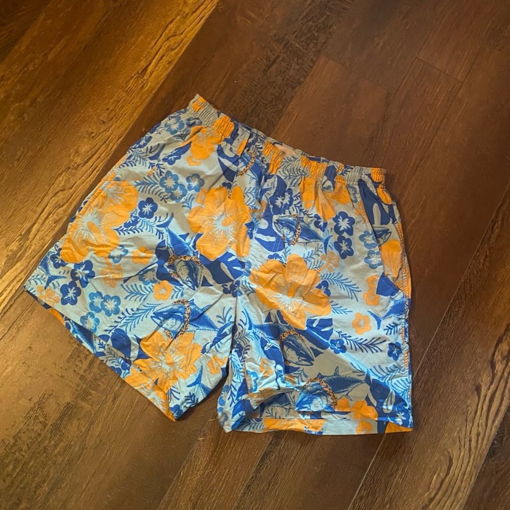 Columbia Vibrant Blue and Orange Swim Trunks